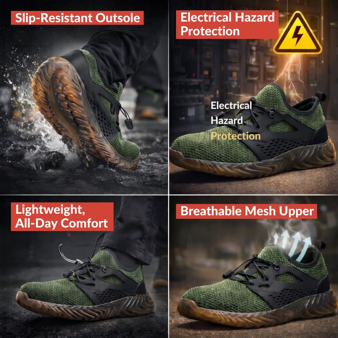 AirShield™ Breathable Steel-Toe Work Shoes - CalderWood