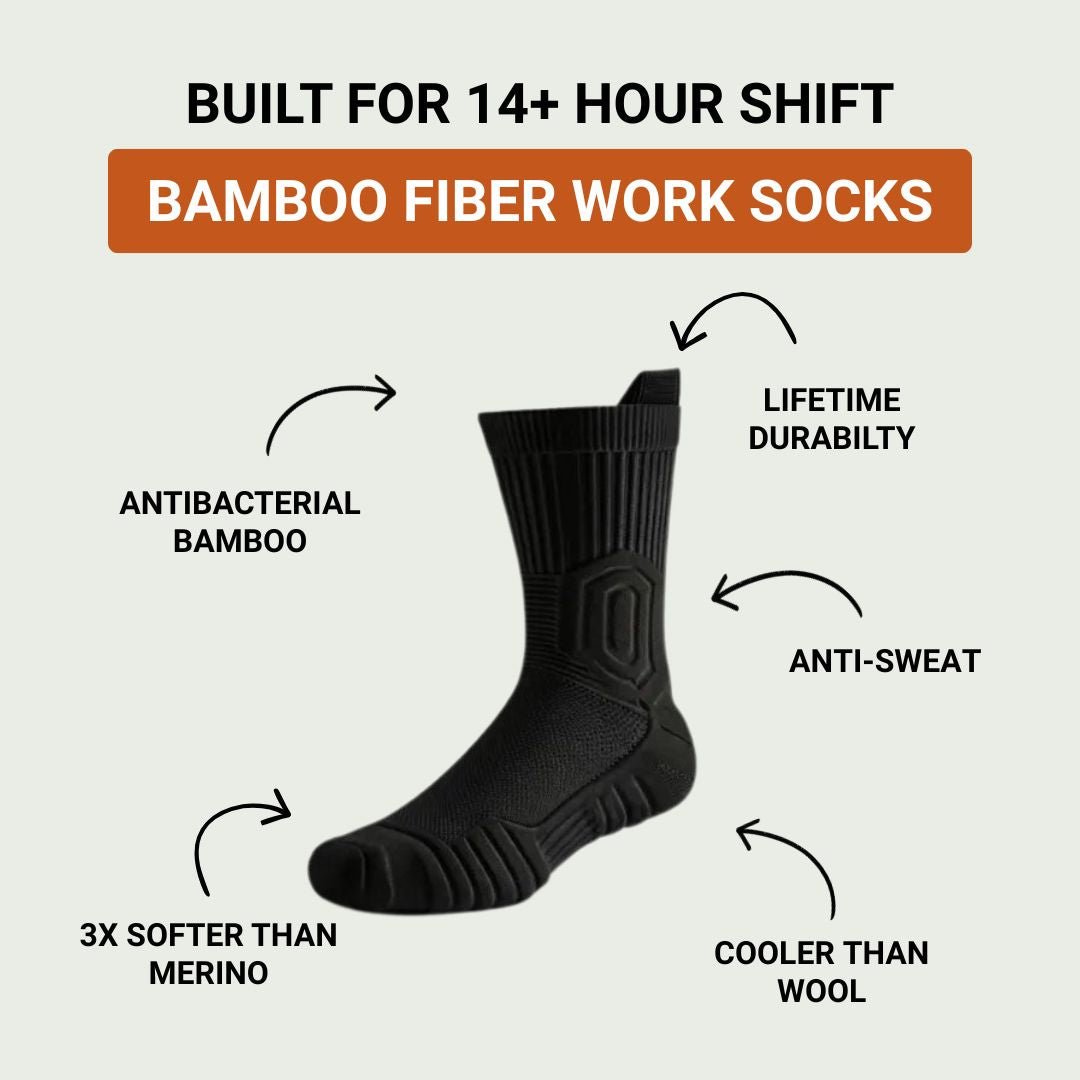 Crew Bamboo Fiber Work Socks - CalderWood