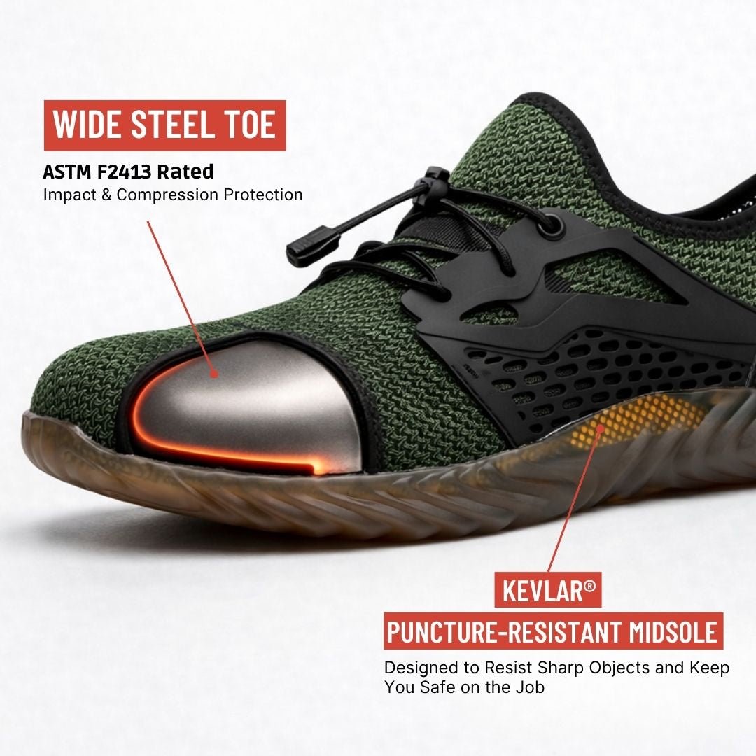 AirShield™ Breathable Steel-Toe Work Shoes - CalderWood